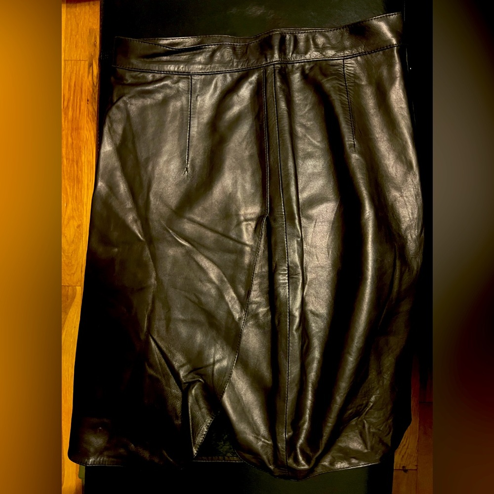 Continental leather fashions long leather skirt size 6